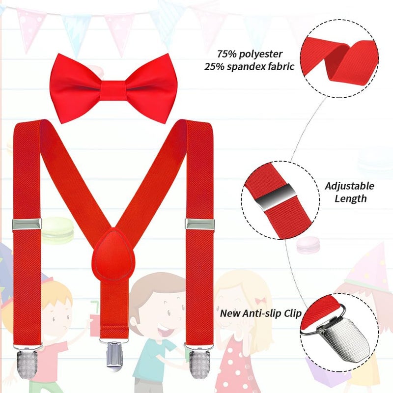 Vexadrix Kids Suspenders & Bowtie Set for Boys Girls 6M-6Y | Birthday Wedding Formal Accessories - Image 3
